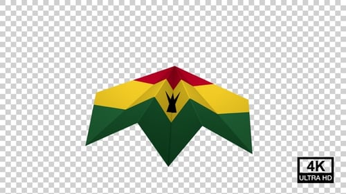 Paper Airplane Of Ghana Flag