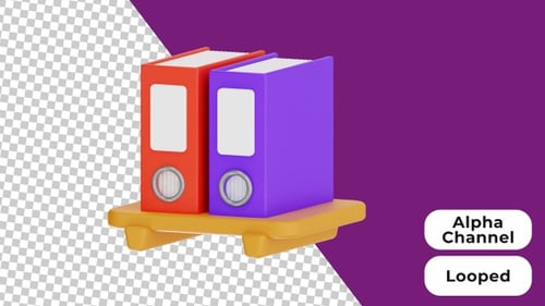 3D Animated File Folder | Alpha Channel