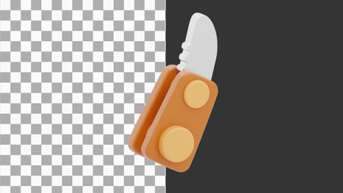 3D-Animation eines Taschenmessers aus Edelstahl | Alpha Channel