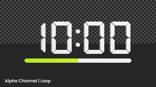 3D Countdown Timer 10 Second Animation | Alpha Loop