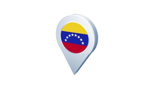 Venezuela Flag 3D Map Pointer Animation