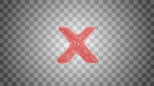 Bouncy Fluid Red X Mark Animation