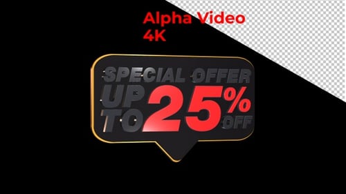 3D Animated Special Offer Bubble with 25 Percent Discount