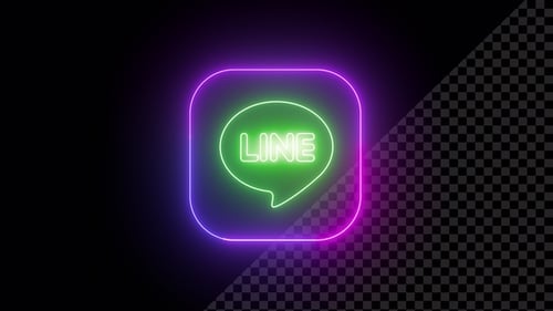 Vibrant Neon Line Chat Application Icon Animation