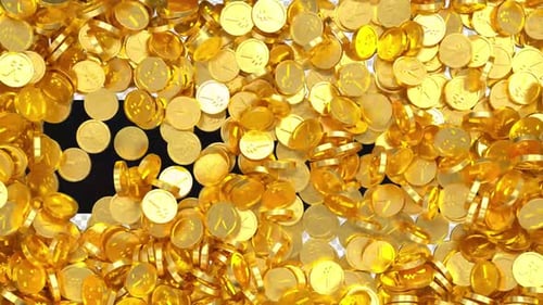 Wirbelnde Gold-Yen-Münzen auf Alpha