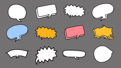 Hand Drawn Comic Speech Bubbles and Cartoon Text Box Elements Pack