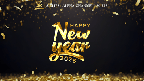 Happy New Year Animated Text Pack
