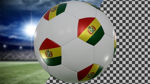 Rotating 3D Soccer Ball with Bolivia Flag Animation