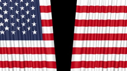 American Flag Curtain Transition Alpha Channel
