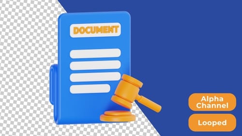 3D Animated Legal Document | Alpha Channel