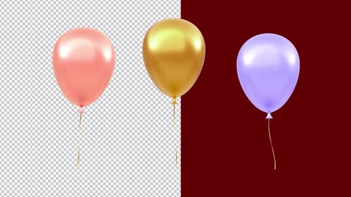 Realistic 3D Balloons Floating for Celebration and Party Events