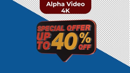 3D Animated Special Offer Up To Percentage Off Speech Bubble