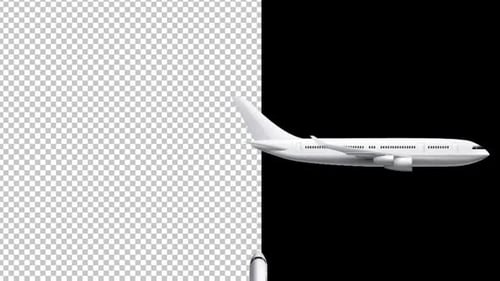 3D Animated Airplane Flying with Alpha Channel