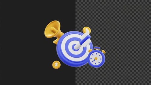 3D Animated Icons for Business Marketing and Financial Goals