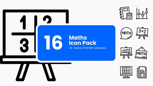 Animated Math Line Art Icons Pack