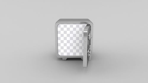 3D Secure Safe-Boxtür, die sich mit einem Alphakanal öffnen lässt