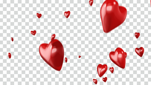 HeartsCascade Animation: Romantic 4K Visuals with Alpha Transparency