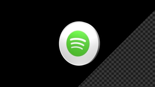 3D Spotify App Logo Icon Spinning Animation