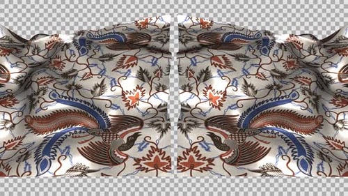 Batik Lokcan Lok Chan Tuban Indramayu West Ost-Java Ethnisches Seidenmuster, Wave Alpha Songket