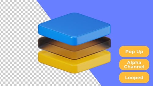 3D-Popup-Animation der Ebene | Design und Entwicklung | Alpha Channel