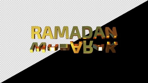 Golden Ramadan Mubarak 3D Text Animation