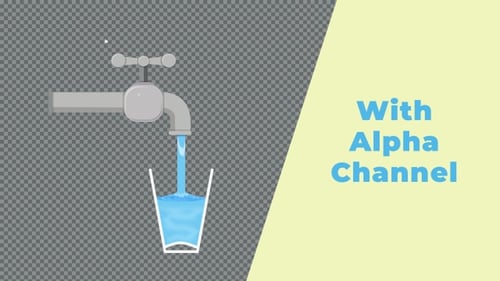 Pouring Cartoon Water / Save Water Ecology Concept