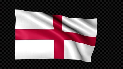 Realistic Waving England Flag Seamless Loop