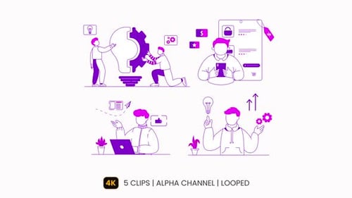 Digital Marketing Purple Illustration
