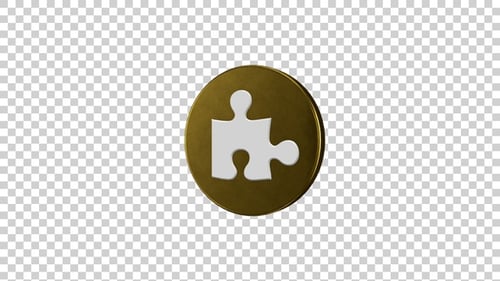 Puzzleteil-Symbol, rotierend, golden
