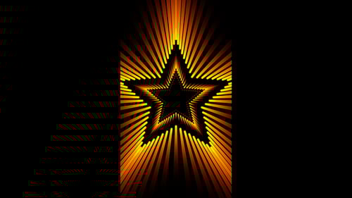 Vertical video yellow gradient star tunnel loop animation background