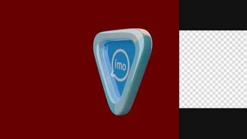 3D Animated imo App Icon Rotation with Alpha Channel