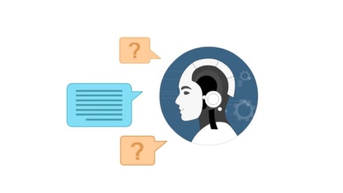 Artificial intelligence chat service concept animation with alpha