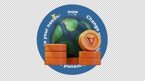 3D Animation Recession - Transparent Background Loop