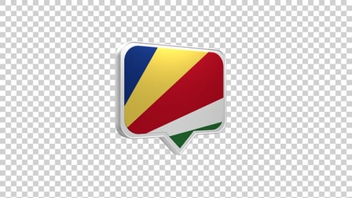 Seychelles Flag 3D Chat Icon Reveal Animation