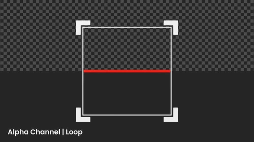 Minimalist Square Scanner Frame with Tracking Line Animation, Elements ...