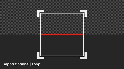 Minimalist Square Scanner Frame with Tracking Line Animation