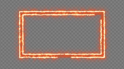 Animated Fiery Rectangle Frame Overlay for Dynamic Content