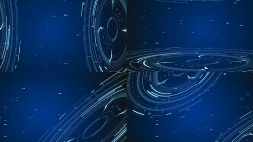 Fondo de texto de la interfaz Hud con tecnología 4K de cuatro segmentos