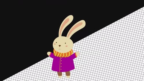 Cute Rabbit 2D | Alpha Channel