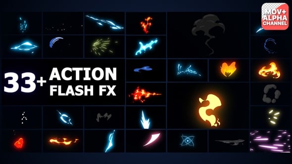 Dynamic 2D Hand Drawn Flash FX Pack, Overlays Motion Graphics ft. hand ...