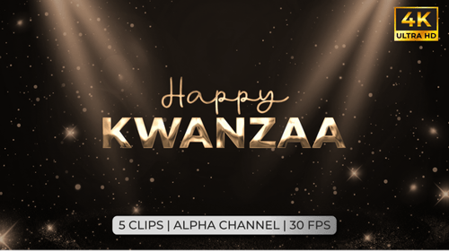 Happy Kwanzaa Elegant Metallic Title Reveal Pack