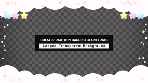 Sweet Pastel Cloud Frame with Stars