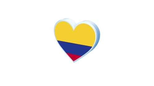 Animated 3D Heart with Colombia Flag