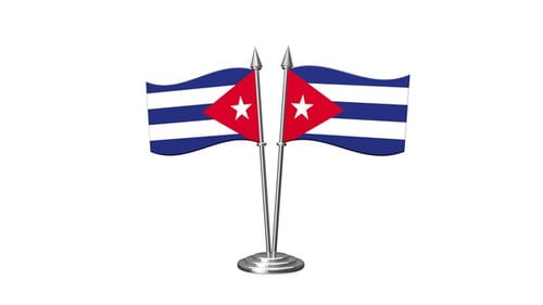 Alpha mit gekreuzter Flagge von Kuba