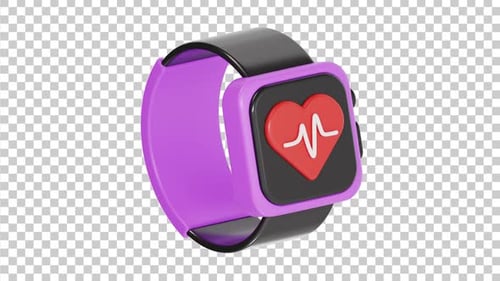 3D Animated Fitness Watch | Alpha Channel