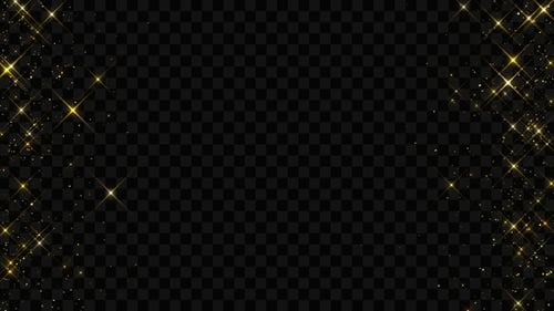 Twinkling Golden Glitter Particles and Stars Overlay Effect