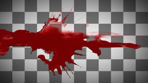 Dynamic Red Fluid Splatter Reveal Animation