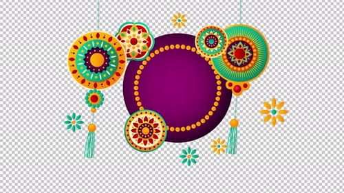 Indian Festival Decorative Frame with Traditional Ornaments