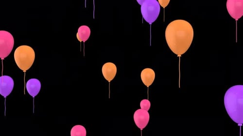 Colorful Celebration Balloons Floating Upward Animation