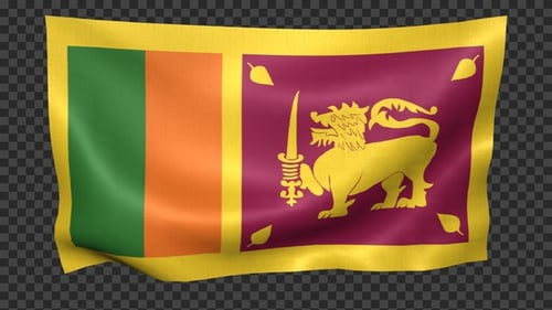 Animated Waving Flag of Sri Lanka